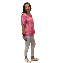 Load image into Gallery viewer, Ladies Fuchsia pink dandelion print shirt (A127)