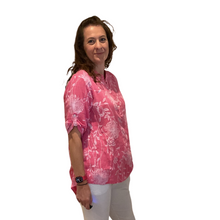 Load image into Gallery viewer, Ladies Fuchsia pink dandelion print shirt (A127)