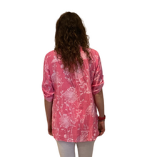 Load image into Gallery viewer, Ladies Fuchsia pink dandelion print shirt (A127)