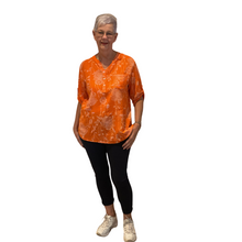Load image into Gallery viewer, Ladies Orange dandelion print shirt (A127)