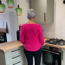 Load image into Gallery viewer, Super Soft Fuchsia pink Italian Plain Jumper – One Size (12–16) A176