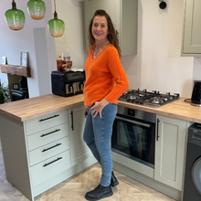 Load image into Gallery viewer, Super Soft Orange Italian Plain Jumper – One Size (12–16) A176