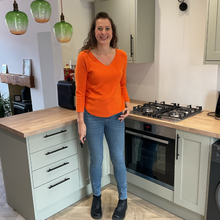 Load image into Gallery viewer, Super Soft Orange Italian Plain Jumper – One Size (12–16) A176