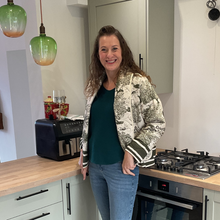 Load image into Gallery viewer, Khaki Green Animal print Colour Padded Jacket – Waist Length | One Size (UK 12–16) | Lightweight Warm Outerwear | Pamper Yourself -A178