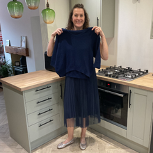 Load image into Gallery viewer, Navy Blue Two Piece Dress & Jumper Set – One Size (UK 12–18) | Knit Jumper & Sleeveless Dress | Wear Together or Separately | Pamper Yourself Now A180