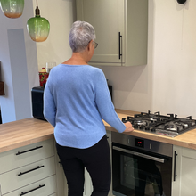 Load image into Gallery viewer, Super Soft Sky Blue Italian Plain Jumper – One Size (12–16) A176