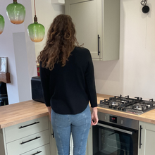 Load image into Gallery viewer, Super Soft Black Italian Plain Jumper – One Size (12–16) A176