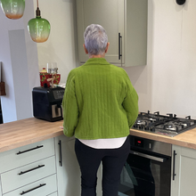 Load image into Gallery viewer, Green Plain Colour Padded Jacket – Waist Length | One Size (UK 10–14) | Lightweight Warm Outerwear | Pamper Yourself -A179