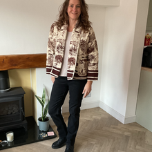 Load image into Gallery viewer, Brown Animal print Colour Padded Jacket – Waist Length | One Size (UK 12–16) | Lightweight Warm Outerwear | Pamper Yourself -A178