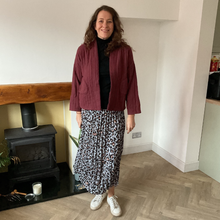 Load image into Gallery viewer, Raspberry Plain Colour Padded Jacket – Waist Length | One Size (UK 10–14) | Lightweight Warm Outerwear | Pamper Yourself -A179