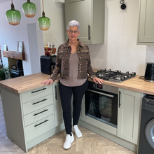 Load image into Gallery viewer, Brown Animal Print Denim Jacket – 75% Cotton | Stylish Leopard Print Jacket | Sizes UK 10–20 | Pamper Yourself Now A182