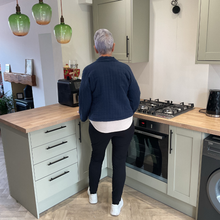 Load image into Gallery viewer, Navy blue Plain Colour Padded Jacket – Waist Length | One Size (UK 10–14) | Lightweight Warm Outerwear | Pamper Yourself -A179