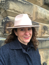Load image into Gallery viewer, Light beige Adjustable felt look Fedora hat