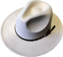 Load image into Gallery viewer, Light beige Adjustable felt look Fedora hat