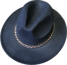 Load image into Gallery viewer, Black Adjustable felt look Fedora hat