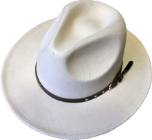 Load image into Gallery viewer, Light beige Adjustable felt look Fedora hat
