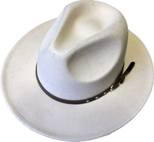 Load image into Gallery viewer, Light beige Adjustable felt look Fedora hat