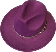 Load image into Gallery viewer, Burgundy Adjustable felt look Fedora hat