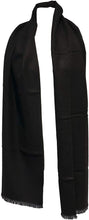 Load image into Gallery viewer, Pamper Yourself Now Black Plain Colour Frayed Edge Men's Long Scarf
