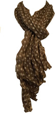 Load image into Gallery viewer, Pamper Yourself Now Brown with White Small Spots Design Long Scarf