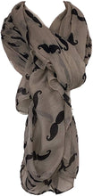 Load image into Gallery viewer, Pamper Yourself Now Moustache Patterned Scarves London Fashion Long Soft Scarves