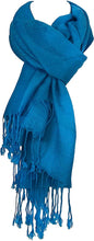 Load image into Gallery viewer, Turquoise Pashmina Style Scarf, Lovely Soft - Lovely Summer wrap, Fantastic Gift