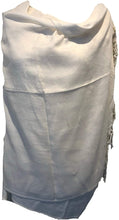 Load image into Gallery viewer, Plain White Pashmina Style Scarf/wrap.
