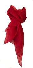 Load image into Gallery viewer, Plain red Chiffon Style Scarf Thin Pretty Scarf Great for Any Outfit Lovely Gift