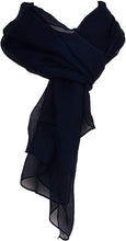 Load image into Gallery viewer, Plain Navy Chiffon Style Scarf Thin Pretty Scarf Great for Any Outfit Lovely Gift