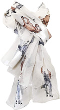 Load image into Gallery viewer, Pamper Yourself Now Cream Running Horse Shiny Thin Pretty Scarf