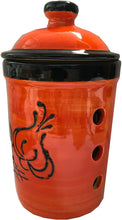 Load image into Gallery viewer, Orange Pot with Black Garlic Motif Garlic Keeper Pot (5)