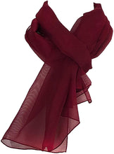 Load image into Gallery viewer, Plain Burgundy Chiffon Style Scarf Thin Pretty Scarf Great for Any Outfit Lovely Gift
