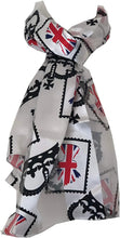 Load image into Gallery viewer, cream with black crown and union jack scarf