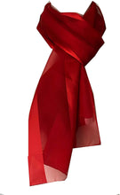 Load image into Gallery viewer, Satin stripe red chiffon scarf for women