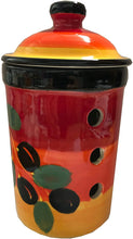 Load image into Gallery viewer, Mediterranean red Design garlic keeper pot (23)
