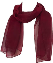 Load image into Gallery viewer, Plain Burgundy Chiffon Style Scarf Thin Pretty Scarf Great for Any Outfit Lovely Gift