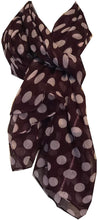 Load image into Gallery viewer, Pamper Yourself Now Purple with White Big spot Scarf/wrap