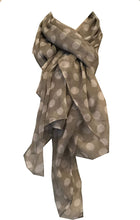 Load image into Gallery viewer, Pamper Yourself Now Light Grey with White Big spot Scarf/wrap