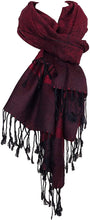 Load image into Gallery viewer, Red/Black Pashmina Style Scarf, Lovely Soft - Lovely Summer wrap, Fantastic Gift