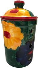 Load image into Gallery viewer, Multi Coloured Flower Garlic Keeper Pot (18)