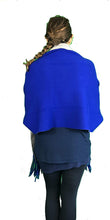 Load image into Gallery viewer, Pamper Yourself Now ltd Ladies Very Stylist Royal Blue and Grey Warm and Cosy Reversible wrap/Cape