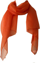 Load image into Gallery viewer, Plain Orange Chiffon Style Scarf Thin Pretty Scarf Great for Any Outfit Lovely Gift