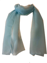 Load image into Gallery viewer, Plain Sky Blue Chiffon Style Scarf Thin Pretty Scarf Great for Any Outfit Lovely Gift