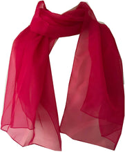 Load image into Gallery viewer, Plain Fuschia Chiffon Style Scarf Thin Pretty Scarf Great for Any Outfit Lovely Gift