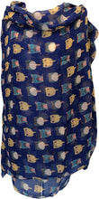Load image into Gallery viewer, Pamper Yourself Now Blue Big Eye Owls Design Pretty Scarf, Long Soft Ladies Fashion London