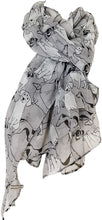Load image into Gallery viewer, Pamper Yourself Now Grey Sketched Mixed Dog Design Scarf Pug, Sausage Dog, Labrador and whippit