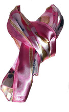 Load image into Gallery viewer, Ladies Shiny cat Scarf with a Square Design and Multi Coloured Cats. Great Present for Any cat Lovers.