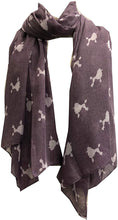 Load image into Gallery viewer, White fancy poodle design soft long scarf