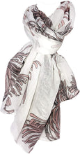 Load image into Gallery viewer, Pamper Yourself Now Cream with Pink Chrysanthemum Flower Long Scarf, Soft Ladies Fashion London