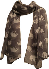 Load image into Gallery viewer, Grey with white elephant scarf
